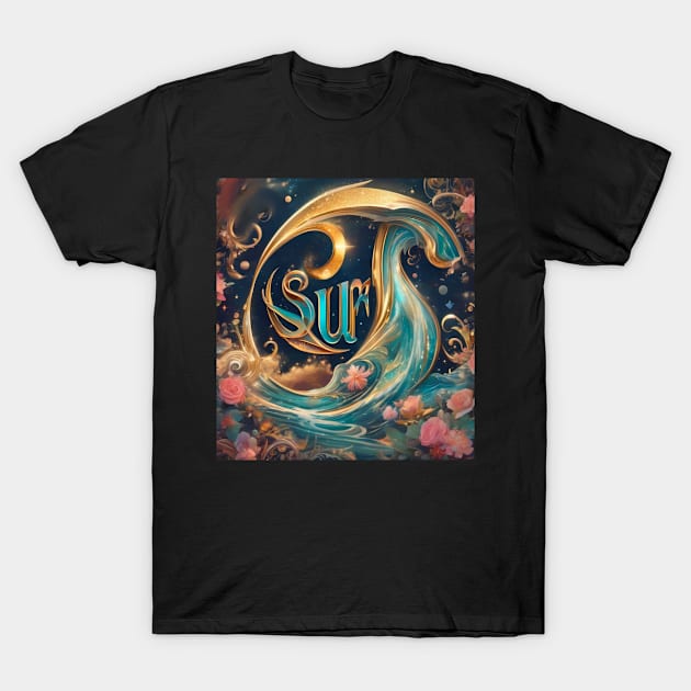 Surreal surf design T-Shirt by sailorsam1805